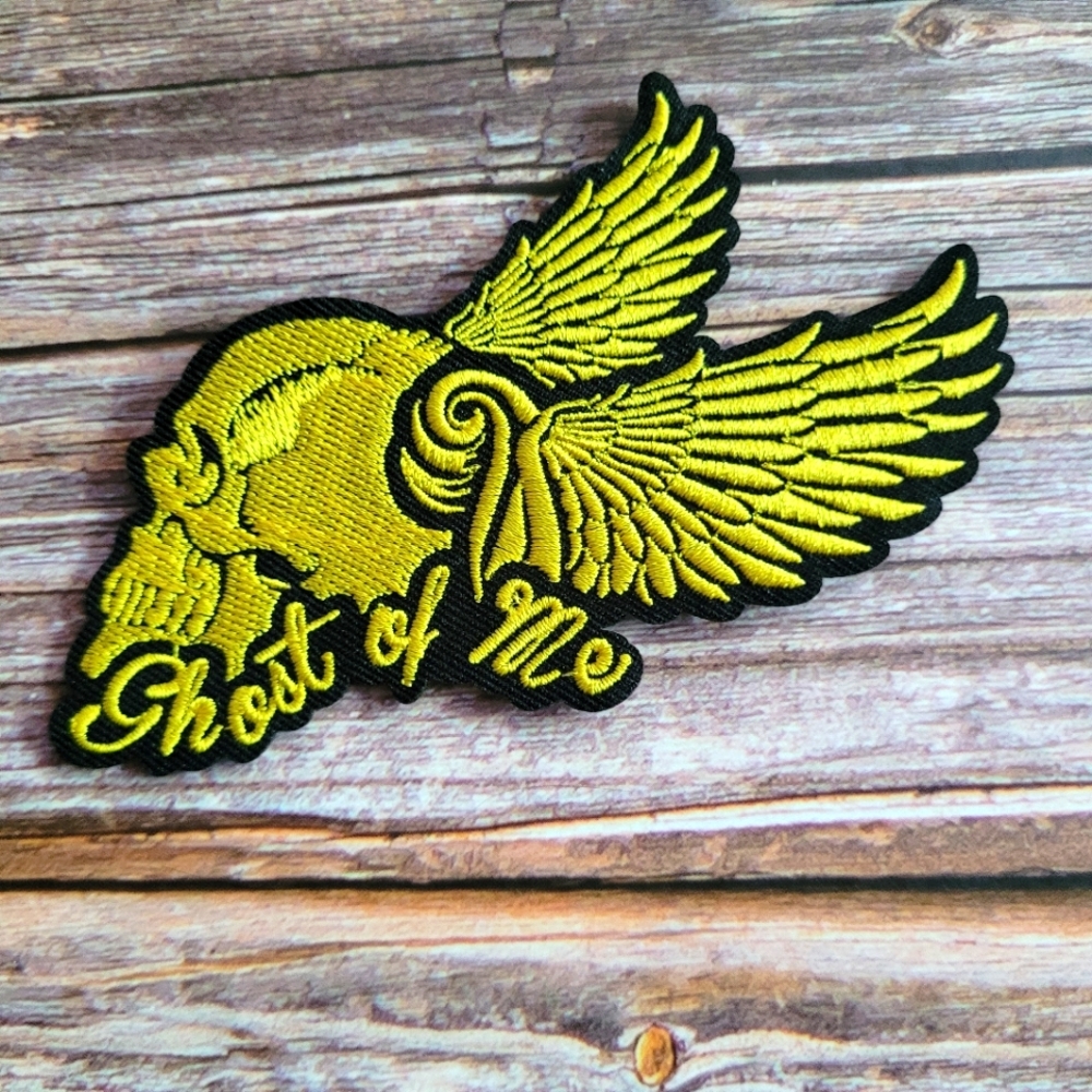 Ghost Of Me Skull With Wings Punk Rock 90'S Biker Death Iron On Patch